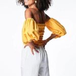 Young Fabulous and Broke Yacht Top, Smocked Puff Sleeve Off Shoulder Linen Blend Photo 11