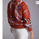 Maeve  Rust Floral Sweatshirt Women’s Boat neck Pullover Size Medium Photo 2