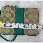 Coach  Green Khaki Signature Canvas Wristlet Photo 7