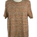 Alfred Dunner  Size XL Space Dye Wavy Stripe Short Sleeve Top Knit USA Made Photo 0