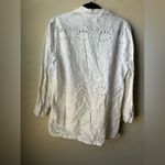 Koret Eyelet Lace Button Up Blouse White Long Sleeve Shirt Women’s Large Photo 4