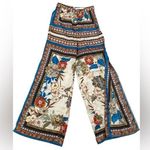 Beautiful Boho Floral Silky High Waist Wide Leg Flowy Vacation Pants Photo 0