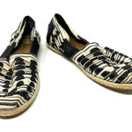 Toms size 7 womens slip on black white espadrille flats woven Photo 0