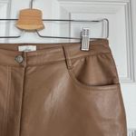 Wilfred ARITZIA  The Melina High Waisted Vegan Leather Pants Taupe Size 8 Tall Photo 7