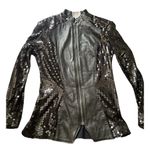 Vintage Firenze Santa Barbara Black Leather Jacket Sz Small MultiColor Moto Photo 0