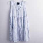 Tahari Linen Floral Mini Dress in Light Blue Photo 1