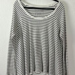 Free People Bohemian Grunge Thermal Striped Long Sleeve Top Size Large Boatneck Photo 0