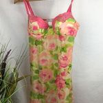 Badgley Mischka Floral Print Bra Short Sleep Dress New 34B Photo 0