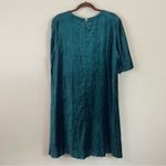 NWT J. Jill Velvet Short‎ Puff Sleeves Crewneck Knee Length Shift Dress Size XL Blue Photo 6