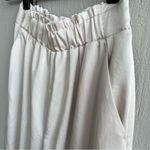 Claudie Pierlot Wide Leg Trousers Pants with Smocked Waist Band Satin Beige 38 Gold Size 6 Photo 3