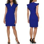 DKNY V-Neck Flutter Sleeve Sheath in Berry Blue, Size 16 New w/Tag SOLD OUT! Photo 0
