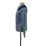 One Teaspoon Wild Saloon Chambray Shirt Top Button Down Floral Blue Size XS Photo 6