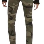 RE/DONE  70s Stove Pipe Jeans Camouflage Denim High Rise Slim Straight Green 24 Photo 0