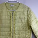 Patty Kim Quilted Lightweight Zip Up Ruffle Jacket Yellow/Green Size 8 Yellow Photo 5
