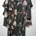 Le lis Black Floral Ruffle Blouse Photo 1