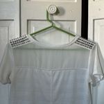 Karen Millen  studded white monochrome blouse with sheer back - Size 2 Photo 3