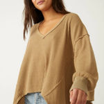 Free People We The Free Tops  Women's We The Free Coraline Thermal Camel Tan XS Photo 0