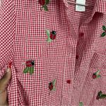 American Vintage Vintage Y2K Ladybug Gingham Button Up Shirt Size Medium Fairycore Whimsical Photo 3