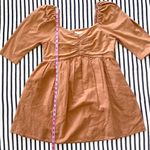 Anthropologie Forever That Girl Puff Shoulder Babydoll Linen Blend Mini Dress in Dusty Rose Photo 8