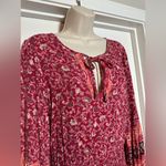 American Eagle Red Paisley Long Sleeve Bohemian Western Peasant Dress S Photo 1