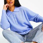 ASOSDesign 00Petite Blue Sweater w Polo Neck in Rib NWOT Photo 0