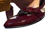 Burberry Burgundy and Plaid / Check Patent Leather Ballet Flats Size 37 / US 7 Photo 12