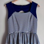 Altar'd State Altar’d State Navy and White Striped Open Back Sleeveless A-Line Dress Sz Large Photo 2