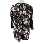 J Jill Floral Tunic Dress XL Black Pink‎ Long Sleeve Cottagecore Stretch Soft Photo 2