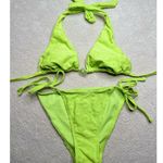 Wild Fable : Floral Terry Cloth Y2K Bikini Bright Green Photo 0