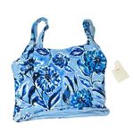 Andie Swim Siren Tank Swim Top Blue Floral NWT Small Full Coverage Photo 2