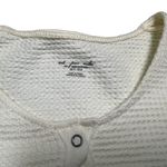 Urban Outfitters long sleeve button down cream thermal cropped top size XS Photo 4