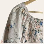 Saylor Clover Pink Floral Print Smocked Square Neck Puff Sleeve Top Size S Photo 8