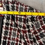 Calvin Klein  Plaid Tweed Topper Jacket Womens 2 Red Black White Long Blazer Coat Photo 6