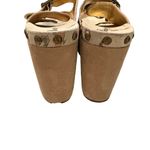 Rare Vtg Bridget Platform Wedge Leather Sandals Dragon Tattoo Print, Sz 9 Gold Photo 7