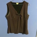 Michael Kors Brown and White Polka Dot Blouse Black Size XL Photo 1