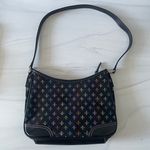 CRAZY HORSE x Liz Claiborne Fleur-de-lis Shoulder Bag- Black and Multicolored Photo 2