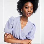 & Other Stories & Other Stories Organic Blend Cotton Jersey Wrap Tiered Mini Dress in Dusty Blue Photo 1