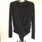 Free People Intimately Black Long Sleeve Turnt Bodysuit Size L Photo 2