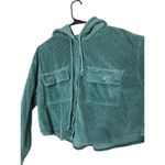 American Eagle Corduroy Button-Up Cropped Shirt Jacket Shacket Green Size L Photo 1