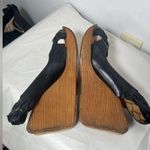 Modern Vintage Tracy Slingback Braided Black Leather Wooden Platform sz 8, 38.5 Photo 3