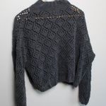 POL Grey Sweater Womens Size Small Oversized Chenille Open Knit Pullover Photo 0