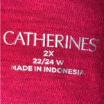 Catherines Women's Plus Size Slub Knit Sparkling Sequin Tee pink burst palm tree Photo 4