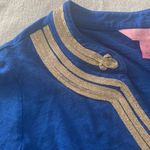 Lilly Pulitzer womens xs long sleeve blue gold shirt prep cute Photo 4