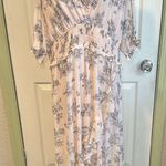 EXPRESS light Pink V-Neck smocked floral ruffled high-low Sundress size XL Photo 3