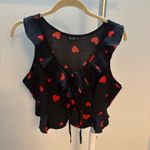 Shein Black and Red Heart Crop Top Size 0X Photo 1