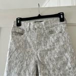 EXPRESS White & Silver Super High Rise Cropped Straight Printed Jeans Size 0 EUC Photo 2