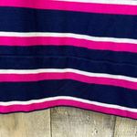 Chico's -  Size 2 Striped Crewneck Short Sleeve Top with Navy Blue, Pink &… Photo 3