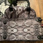 Kathy Van Zeeland  Rolling Overnight Bag w/pullout handle Gray/Black Python Print Photo 5