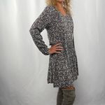 Knot Sisters  Long Sleeve Floral V Neck Mini Dress in‎ Black Tan Size Medium Photo 8