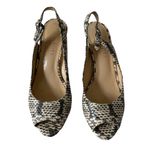 Talbots  Women Slingback Sandals Kitten Heel Animal Pattern 6AA Black And Beige Photo 1